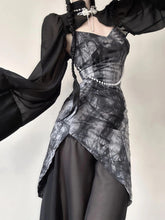 Gothic Qipao Midikleid mit weiten Ärmeln